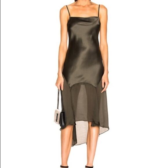 Fleur du mal teardrop slip dress color dark army - Picture 10 of 13